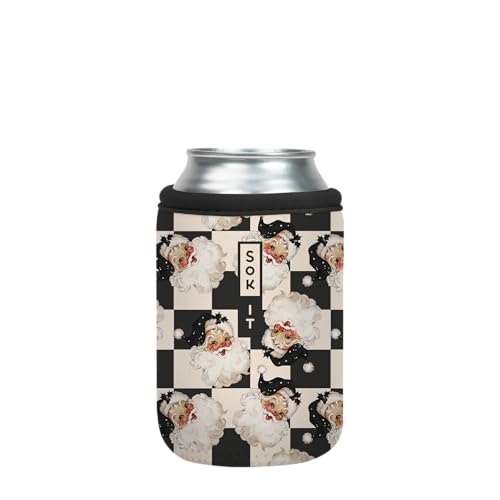 CanSok Sleeve for Beer & Soda Insulated Neoprene Cover (Checkin' It Twice / 12oz Can Sleeve)