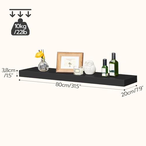 Floating Shelves for Wall (Black / 31.5 Inches)