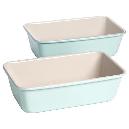 Clean Ceramic Loaf Pan Set (9-Inch x 5-Inch / Aqua)