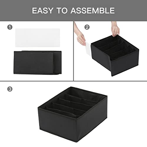 Jeans Pants Organizer for Closet (Black / 5 Grids)