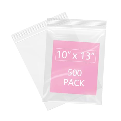 500 Pcs 10" x 13" Clear Zip Bags (500 Count)