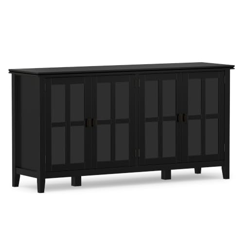 Artisan 66" Wide Solid Wood Sideboard Cabinet in Black (Black / 66 inch)
