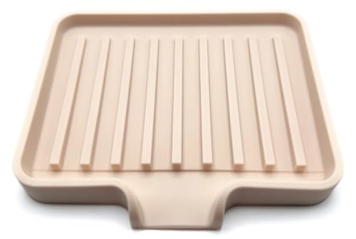 Silicone Soap Dish Tray and Sponge Holder with Drain Chute (2 Count)