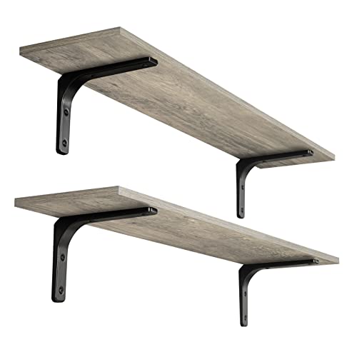 Long Wall Shelves (Grey Wash / 39.4 Inch)