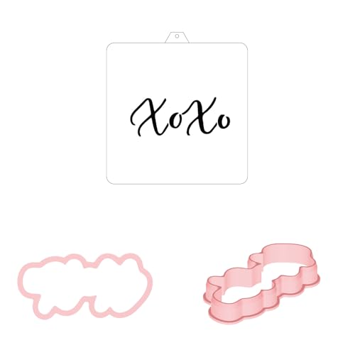 Cookie Cutter and Stencil Bundle Royal Icing Cookies Stencils Paint Your Own Biscuit Bakery Starter Kits Royal Icing Fondant Cutters Birthday Wedding Holiday Cookies Painting Coloring Pages Comb (XOXO)