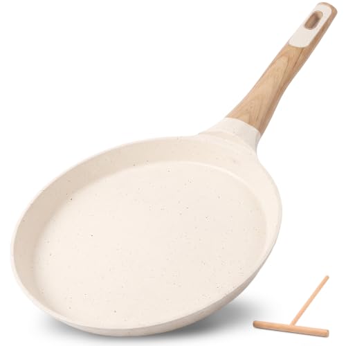9.45” Non Stick Crepe Pan with Wooden Spreader (Cream / 9")