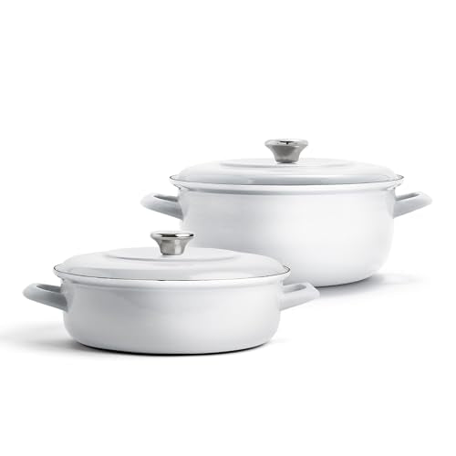 3.7QT & 5.5QT Dutch Ovens with Lids (Gray)