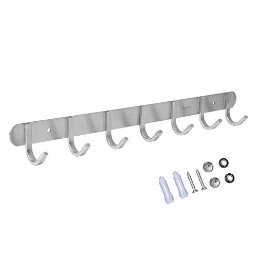 Towel Hook Rack Brushed Nickel 17 (7 hooks)