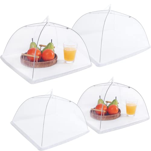 4Pcs Mesh Food Cover Tent Umbrella Pop Up Outside Outdoor Party Net (17"x17" 14"x14")