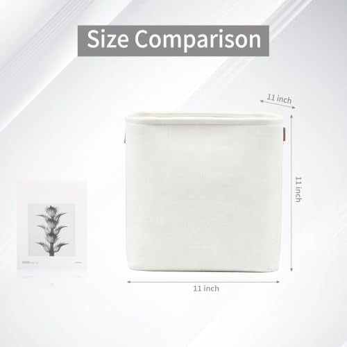Large Fabric Storage Baskets (Full Off-White / Extra Large -17"x12"x15")