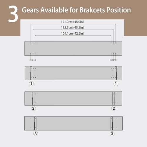 Long Wall Shelves (Rustic Brown / 55.1 Inch)