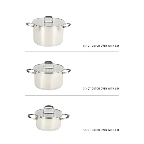 Platinum Silverbolt 6 Piece Stackable Space (Stainless (Silverbolt) / 6-Piece Cookware Set)