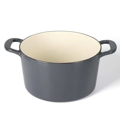 Gatwick 7 QT Enamel Cast Iron Dutch Oven (Gray / 7-Quart)