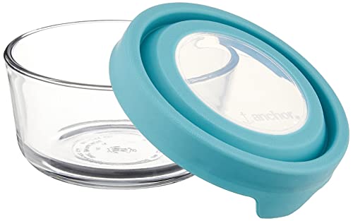 2 Cup Glass Storage Containers with Lids (2 Cup Set of 6 (Mineral Blue))
