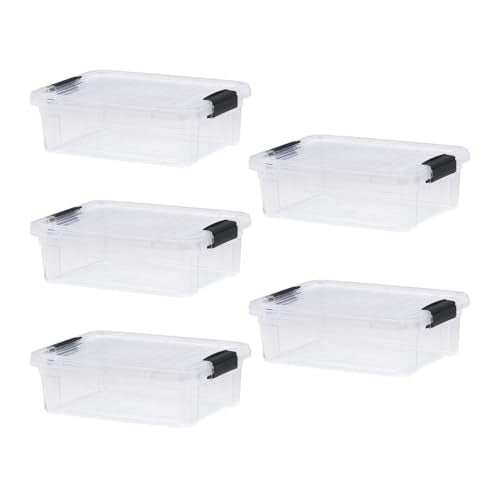 4.5 Quart Clear Plastic Storage Containers with Lids (4.5 Quarts)