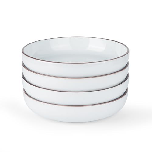 Mercury Pasta Bowls Set of 4 (White / 4 pcs)