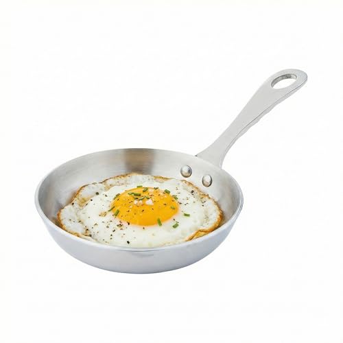 Round Silver Stainless Steel Mini Frying Pan (Stainless Steel / Frying Pan)