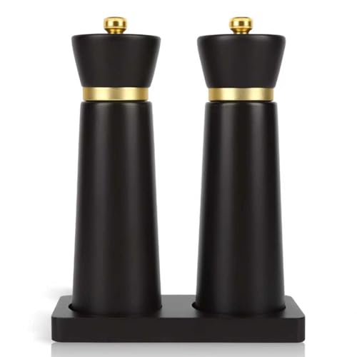 Wooden Salt and Pepper Grinder Set (BLACK 7”2PC)