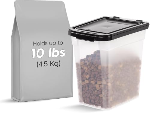 Dog Food Storage Container (10 lbs / Clear/Black)