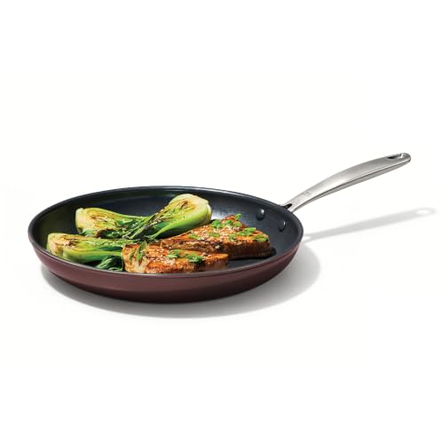 Enhanced 12” Frying Pan Skillet (12" Frying Pan Skillet / Dark Burgundy)