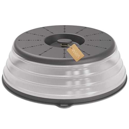 Microwave Splatter Cover Vented for Food with Hook Hole (Dark Gray / M(11"x3.26")-Pack of 1)