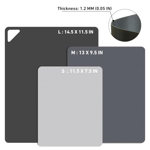 Flexible Plastic Cutting Boards for Kitchen (Multi Grey - S&M&L - 6)