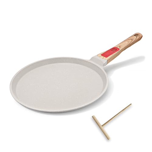 Non Stick Crepe Pan with Detachable Handle (White / 8 inch)