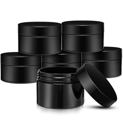 6 Pack 4 oz Plastic Jars Containers with Lids Wide (6 Count)