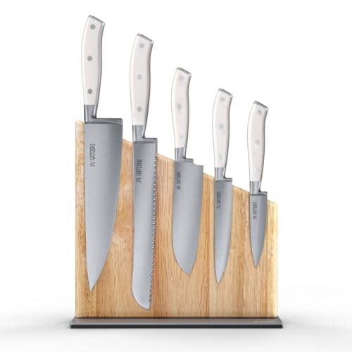 Yatoshi Magnetic Kitchen Knife Block Set 6 Pcs White (White / 6-Piece)