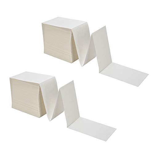 Fanfold 4 x 6 Direct Thermal Labels White Perforated Shipping Labels (White / 2 Stacks | 2000 Labels)