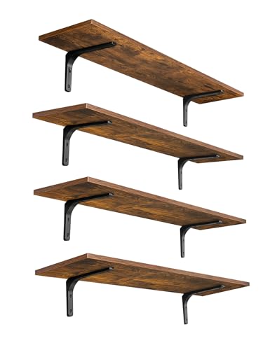 Long Wall Shelves (Rustic Brown / 31.5 Inch)