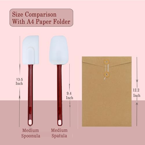 14 INCH Silicone Spatulas Heat Resistant Heavy Duty Rubber Spatulas Commercial Spatulas Set for Kitchen Use Silicone Cooking Utensils Sets of 2 (14 inch)