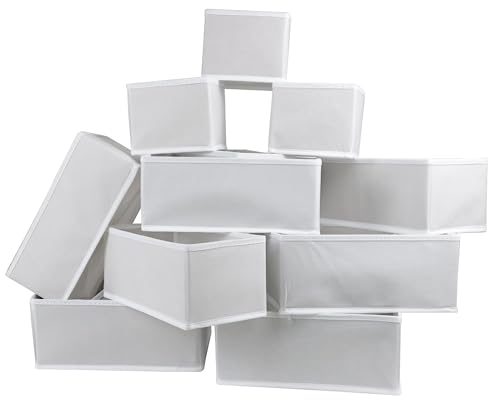 12 Pack Drawer Organizer Clothes (White / 12 Pack)