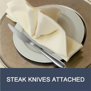 Stainless Steel 18PCS Dinner Set combo with 6 Dinner Knives (7.3''-9.1''Silverware set for 6)