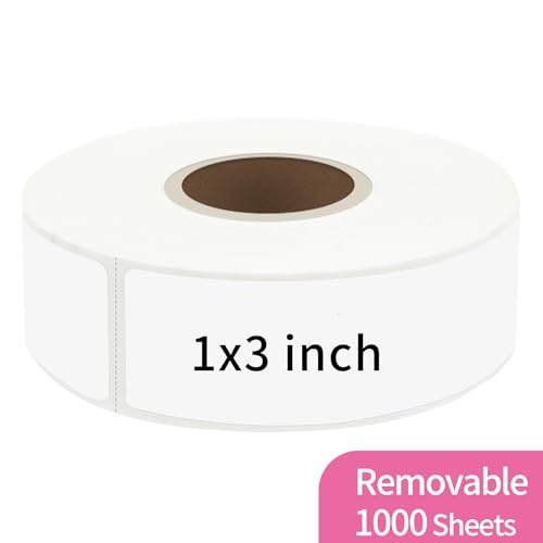 1000 Blank Removable Freezer Labels (White / 1 x 3 inches)