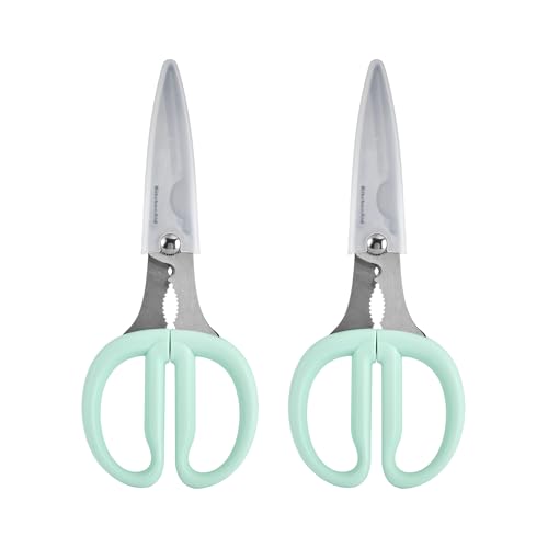 Classic 2 Piece Multipurpose Kitchen Shear Set with Blade Sheath (Spearmint / 2 Pack)