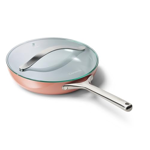 Non Stick Ceramic Frying Pan with Glass Lid (1x 10.5 IN / Perracotta)