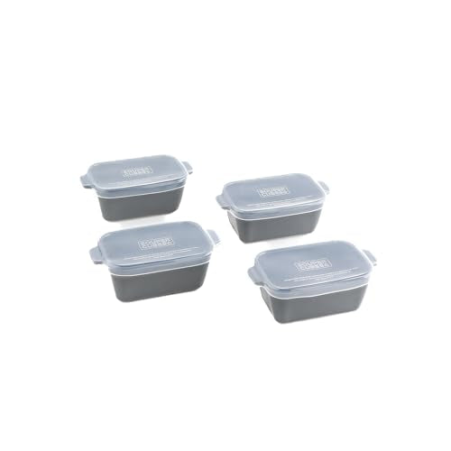 5"x3" Ceramic Baking Dishes with Lids (Charcoal / 5"x3" - MADE IN USA)