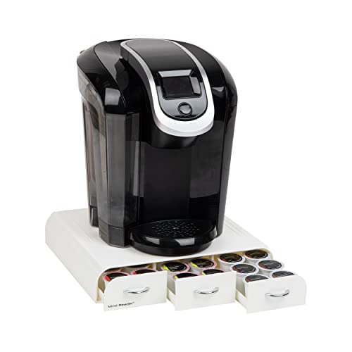 Single Serve Coffee Pod Organizer with 3 Drawers (36 Capacity / White)