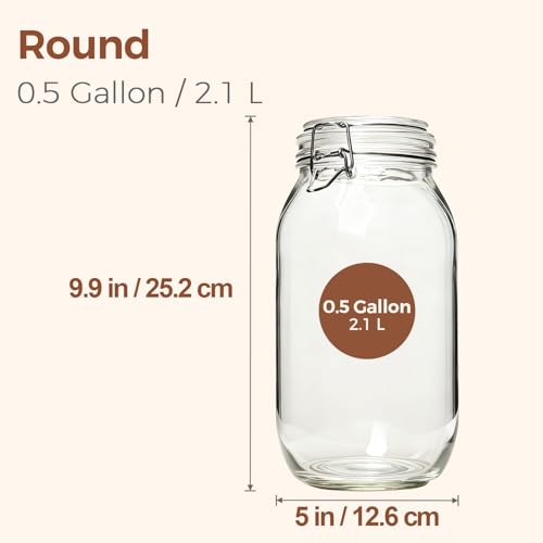 Large Glass Jars with Airtight Lids 71 oz 3 Pack Pantry Organization (71 fl oz x 3)