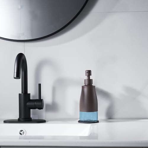 Matte Brown Soap Dispenser with Coaster & Stickers (Matte Brown)