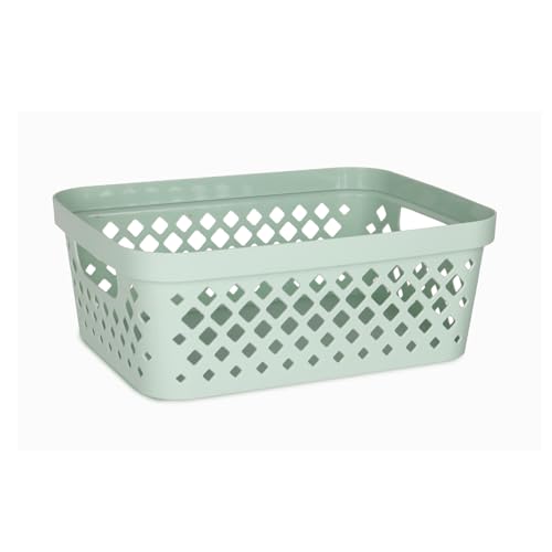 Plastic Storage Basket Set (Sage / 2 Gallon)