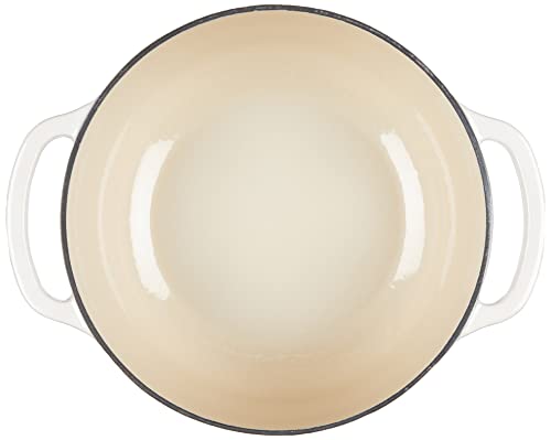 4.5 Quart Enameled Cast Iron Dutch Oven with Lid (Oyster White)