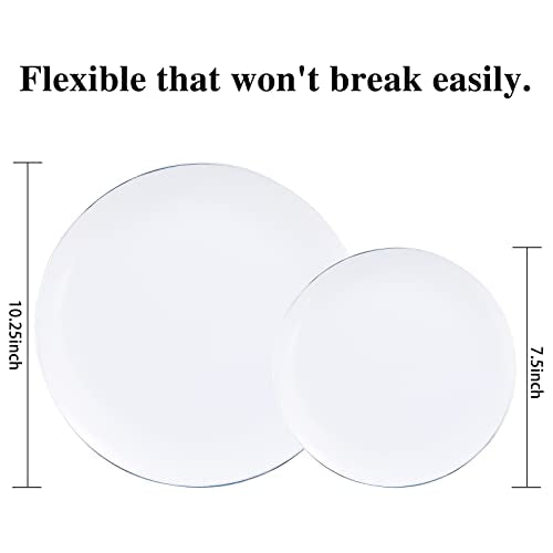 100PCS Silver Plastic Plates (Silver / 100)