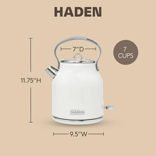 Heritage Stainless Steel Electric Kettle (Ivory & Chrome)