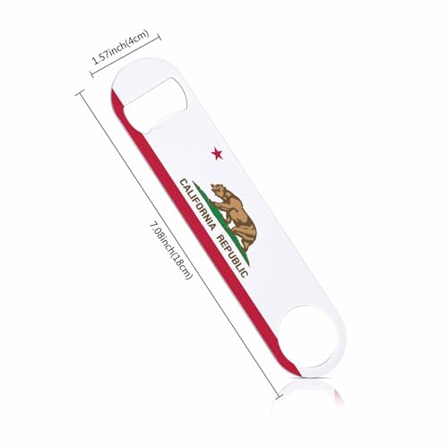 State of California Flag Stainless Steel Bottle Opener Bear National Star Insignia Landmark Flat Beer Bottle Opener Keychain for Home Kitchen Bar Restaurant Party Birthday Gift (State of California Flag)