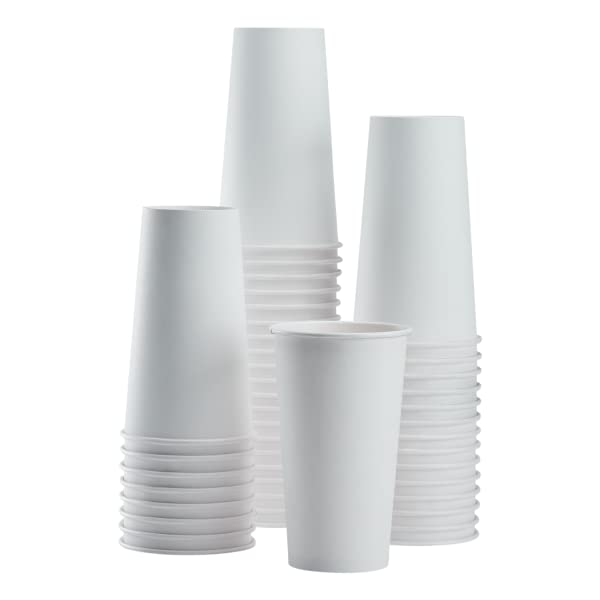 20 oz Paper Hot Coffee Cups [600 ct] White Disposable Cup for Hot (20 OZ / White)