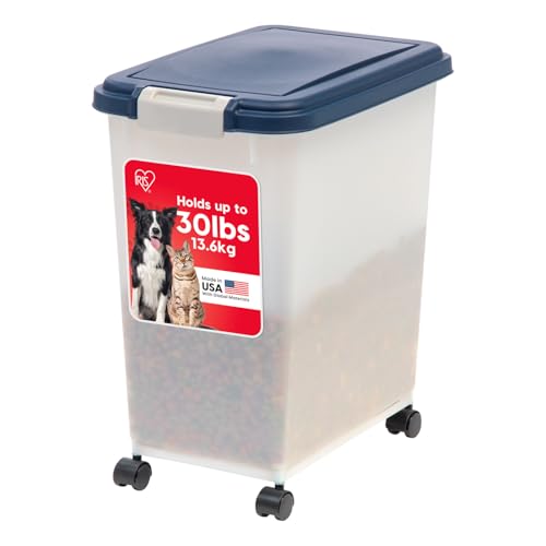 Dog Food Storage Container (30 lbs / Navy/Pearl)