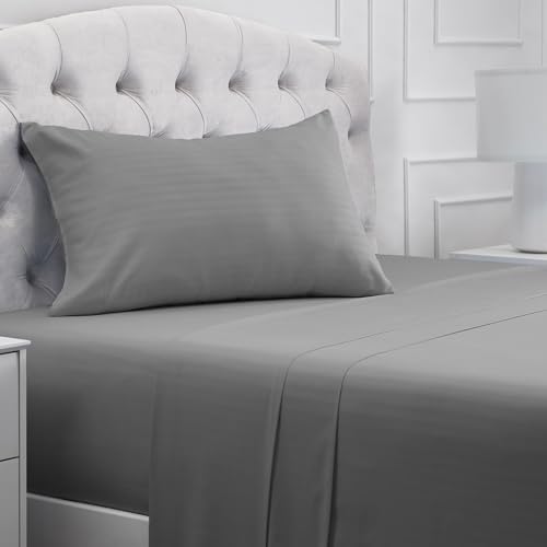 Iconic 3-PC, Ultra Soft Sheet Set (Twin XL, Striped Gray/Silver) (2364 Striped – Gray / Silver / Twin XL)