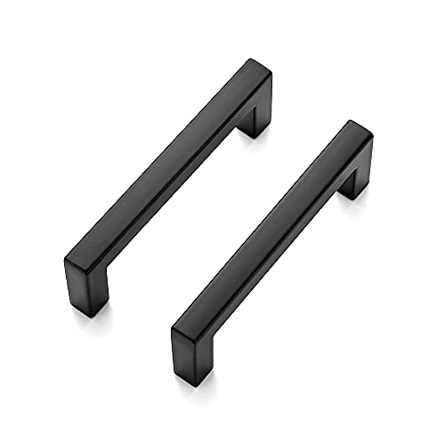 Matte Black Cabinet Handles Solid Cabinet Pulls (Black / Flat Black 3'' Hole Center)